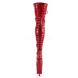 Vermelho Envernizado 20 cm FLAMINGO-3063 Plataforma botas alta até a coxa