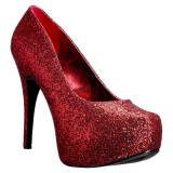 Vermelho Glitter 14,5 cm Burlesque TEEZE-06GW scarpin pés largos para homem