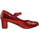 Vermelho Glitter 5 cm SCHOOLGIRL-50G Scarpin Mary Jane