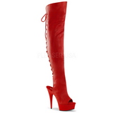 Vermelho Imitação de couro 15 cm DELIGHT-3019 bota acima do joelho