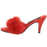 Vermelho Penas 8 cm AMOUR-03 Tamancos Altos para Homens