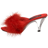 Vermelho Penas 8 cm BELLE-301F Tamancos Altos para Homens