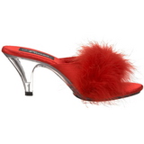 Vermelho Penas 8 cm BELLE-301F Tamancos Altos para Homens