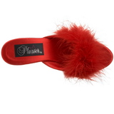 Vermelho Penas 8 cm BELLE-301F Tamancos Altos para Homens