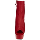 Vermelho Vegano 15 cm DELIGHT-1018 Plataforma Botinha Cano Curto