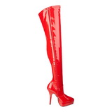 Vermelho Verniz 13,5 cm INDULGE-3000 Botas Ate A Coxa para Homens
