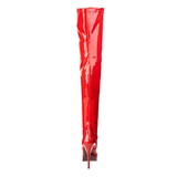 Vermelho Verniz 13,5 cm INDULGE-3000 Botas Ate A Coxa para Homens