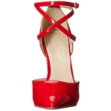 Vermelho Verniz 13 cm AMUSE-25 Scarpin Saltos Altos para Homens