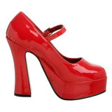 Vermelho Verniz 13 cm DOLLY-50 Scarpin Saltos Altos para Homens