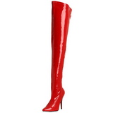 Vermelho Verniz 13 cm SEDUCE-3000 Botas Ate A Coxa para Homens
