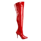 Vermelho Verniz 13 cm SEDUCE-3010 Botas Ate A Coxa para Homens