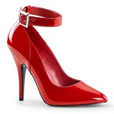 Vermelho Verniz 13 cm SEDUCE-431 Sapatos scarpin de tiras no tornozelo