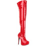 Vermelho Verniz 15 cm Burlesque TEEZE-3000 bota acima do joelho