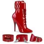 Vermelho Verniz 15 cm DOMINA-1023 Botinha Mulher para Homens