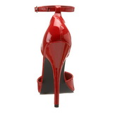 Vermelho Verniz 15 cm DOMINA-402 Scarpin Saltos Altos para Homens