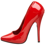 Vermelho Verniz 15 cm DOMINA-420 Sapatos Scarpin Salto Agulha