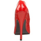 Vermelho Verniz 15 cm DOMINA-420 Sapatos Scarpin Salto Agulha
