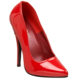 Vermelho Verniz 15 cm DOMINA-420 Sapatos Scarpin Salto Agulha