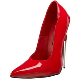 Vermelho Verniz 15 cm SCREAM-01 Fetish Scarpin Salto Alto