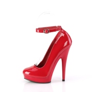 Vermelho Verniz 15 cm SULTRY-686 Sapatos scarpin de tiras no tornozelo