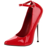 Vermelho Verniz 16 cm DAGGER-12 Fetish Scarpin Salto Alto