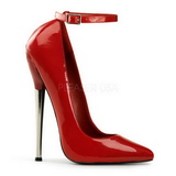 Vermelho Verniz 16 cm DAGGER-12 Sapatos Scarpin Stiletto Salto Agulha