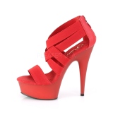 Vermelho banda elástica 15 cm DELIGHT-669 sapatos pleaser femininos