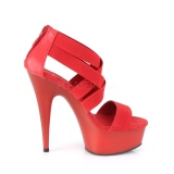 Vermelho banda elástica 15 cm DELIGHT-669 sapatos pleaser femininos