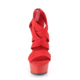 Vermelho banda elástica 15 cm DELIGHT-669 sapatos pleaser femininos