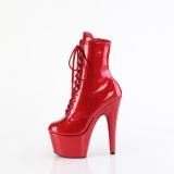 Vermelho glitter 18 cm botinha salto alto pleaser