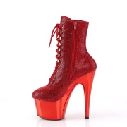 Vermelho strass 18 cm ADORE-1020CHRS botinha salto alto pleaser