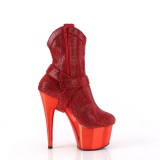 Vermelho strass 18 cm ADORE-1029CHRS botinha cowboy western texas