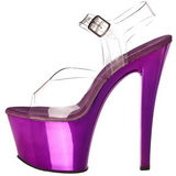 Violeta Transparente 18 cm SKY-308 Plataforma Salto Agulha