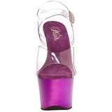 Violeta Transparente 18 cm SKY-308 Plataforma Salto Agulha