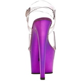 Violeta Transparente 18 cm SKY-308 Plataforma Salto Agulha