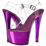 Violeta Transparente 18 cm SKY-308 Plataforma Salto Agulha